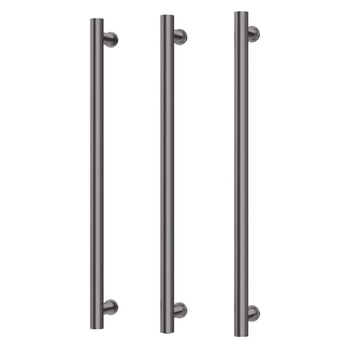 Heated Triple Towel Rail Round 800mm Brushed Carbon [296731]