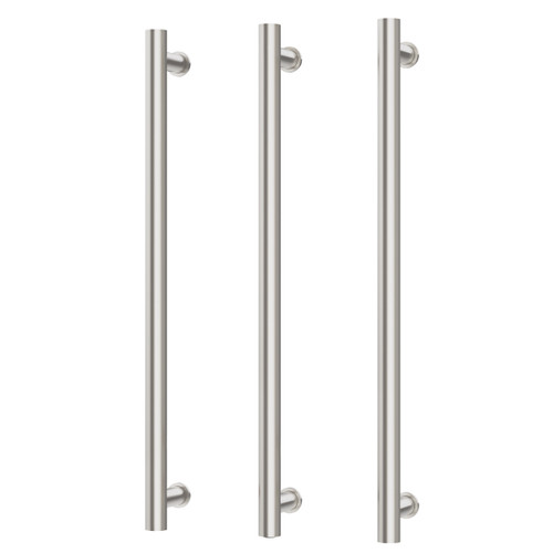 Heated Triple Towel Rail Round 800mm Brushed Nickel [296752]
