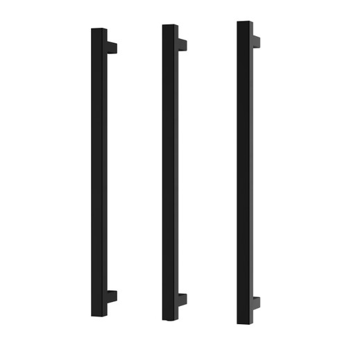 Heated Triple Towel Rail Square 600mm Matte Black [296727]