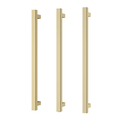 Heated Triple Towel Rail Square 600mm Brushed gold [296754]