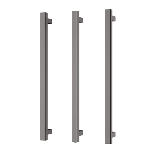 Heated Triple Towel Rail Square 600mm Brushed Carbon [296742]