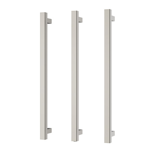 Heated Triple Towel Rail Square 600mm Brushed Nickel [296775]