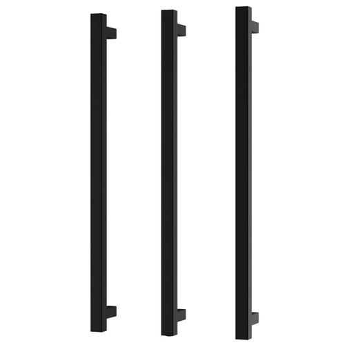 Heated Triple Towel Rail Square 800mm Matte Black [296743]