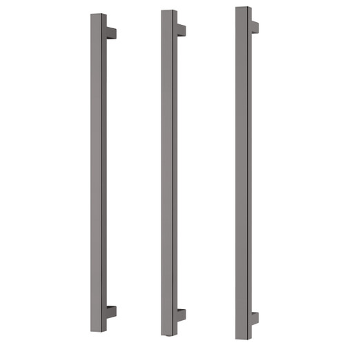 Heated Triple Towel Rail Square 800mm Brushed Carbon [296745]