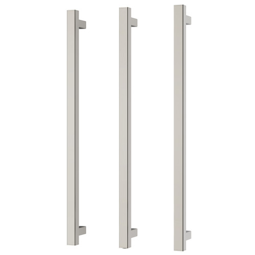 Heated Triple Towel Rail Square 800mm Brushed Nickel [296771]