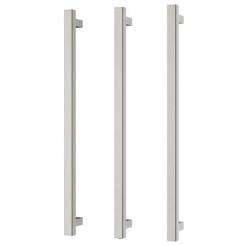 Heated Triple Towel Rail Square 800mm Brushed Nickel [296771]