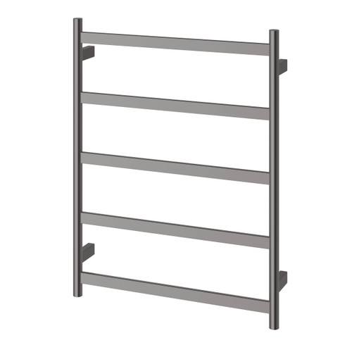 Five Flat Bar Heated Towel Ladder 550mm x 740mm Brushed Carbon [296760]