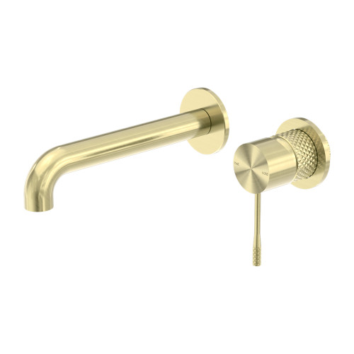 Opal Wall Basin/Bath Mixer Separate Back Plate 260mm Brushed Gold [297001]