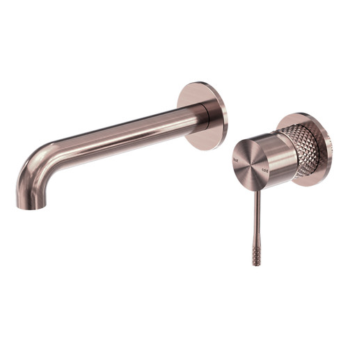 Opal Wall Basin/Bath Mixer Separate Back Plate 260mm Brushed Bronze [297013]