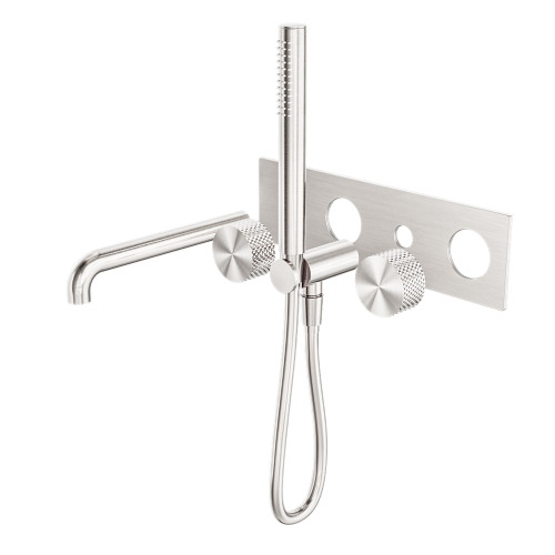 Opal Progressive Shower System With Spout 230mm Trim Kits Only Brushed Nickel [297044]