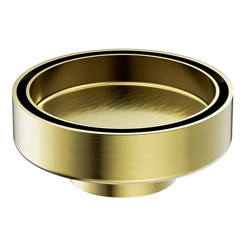 100mm Round Tile Insert Floor Waste 50mm Outlet Brushed Gold [296957]