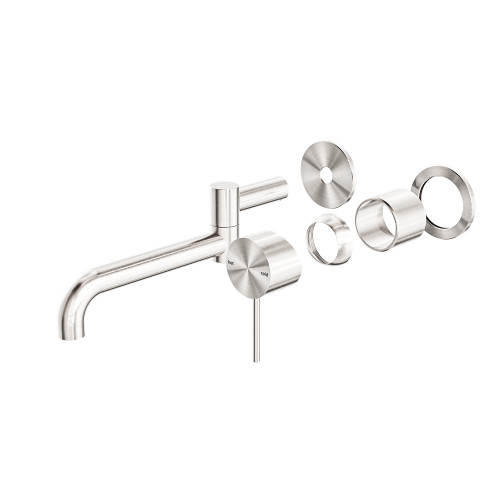Mecca Wall Basin/Bath Mixer Swivel Spout 225mm Trim Kits Only Brushed Nickel [297203]