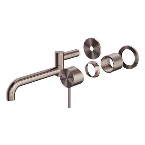 Mecca Wall Basin/Bath Mixer Swivel Spout 225mm Trim Kits Only Brushed Bronze [297222]