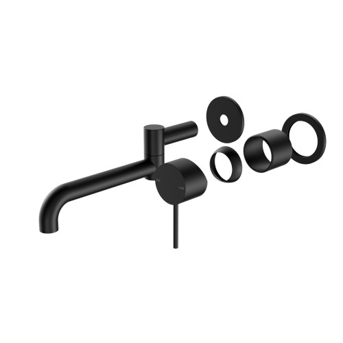 Mecca Wall Basin/Bath Mixer Swivel Spout 225mm Trim Kits Only Matte Black [297207]