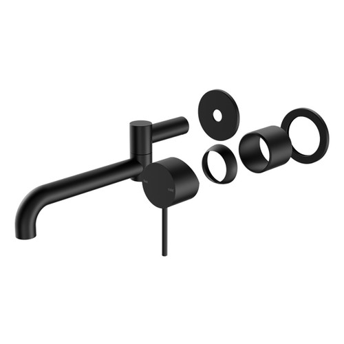 Mecca Wall Basin/Bath Mixer Swivel Spout 225mm Trim Kits Only Matte Black [297207]