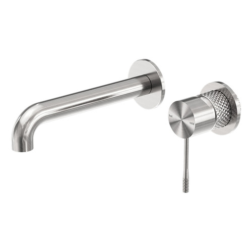 Opal Wall Basin/Bath Mixer Separate Back Plate 230mm Brushed Nickel [297350]