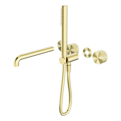 Opal Progressive Shower System Separate Plate With Spout 230mm Trim Kits Only Brushed Gold [297227]