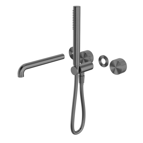 Opal Progressive Shower System Separate Plate With Spout 230mm Trim Kits Only Graphite [297239]