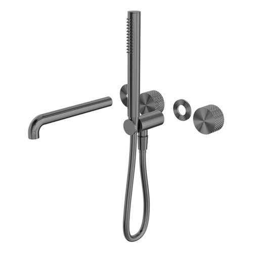 Opal Progressive Shower System Separate Plate With Spout 230mm Trim Kits Only Graphite [297239]