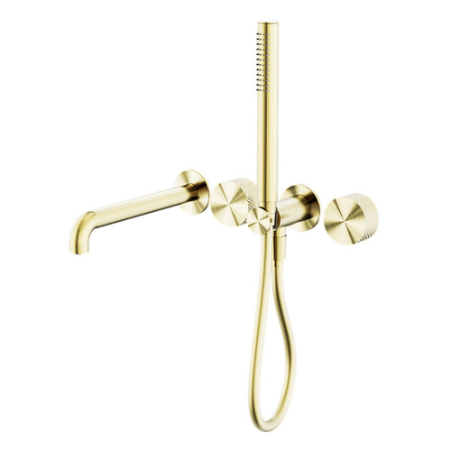 Opal Progressive Shower System Separate Plate With Spout 250mm Brushed Gold [297248]
