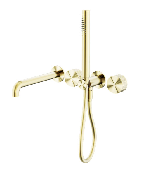 Opal Progressive Shower System Separate Plate With Spout 250mm Brushed Gold [297248]
