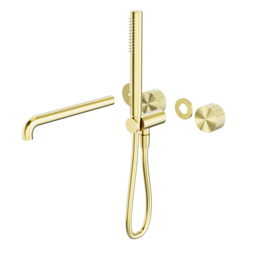 Opal Progressive Shower System Separate Plate With Spout 250mm Trim Kits Only Brushed Gold [297258]