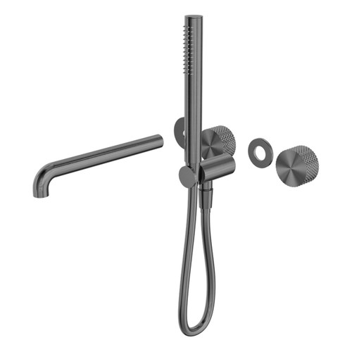 Opal Progressive Shower System Separate Plate With Spout 250mm Trim Kits Only Graphite [297263]