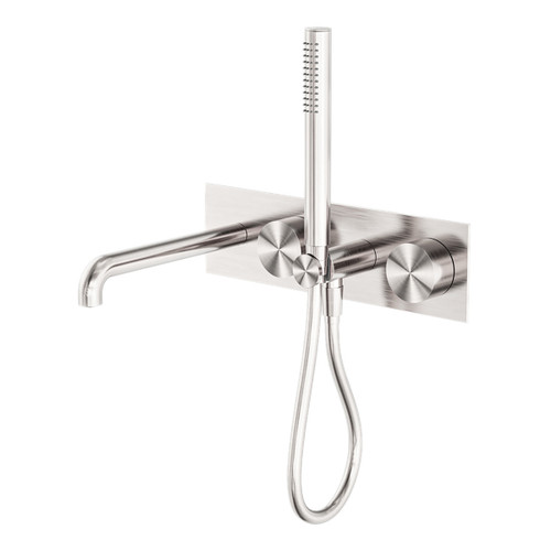 Kara Progressive Shower System With Spout 230mm Brushed Nickel [297212]