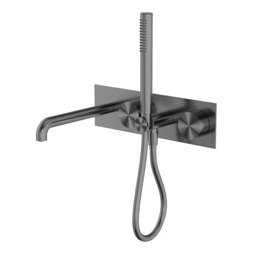 Kara Progressive Shower System With Spout 230mm Gun Metal [297233]