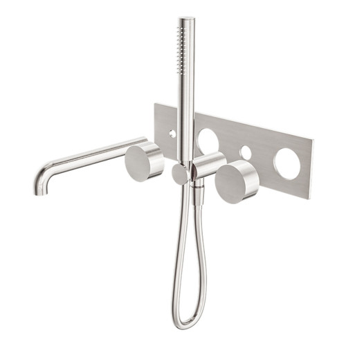Kara Progressive Shower System With Spout 230mm Trim Kits Only Brushed Nickel [297223]