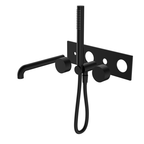 Kara Progressive Shower System With Spout 230mm Trim Kits Only Matte Black [297216]