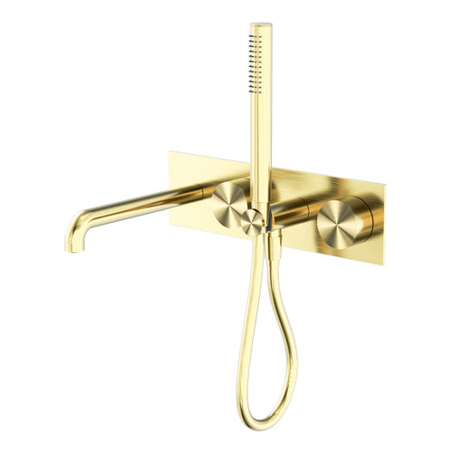 Kara Progressive Shower System With Spout 250mm Brushed Gold [297260]