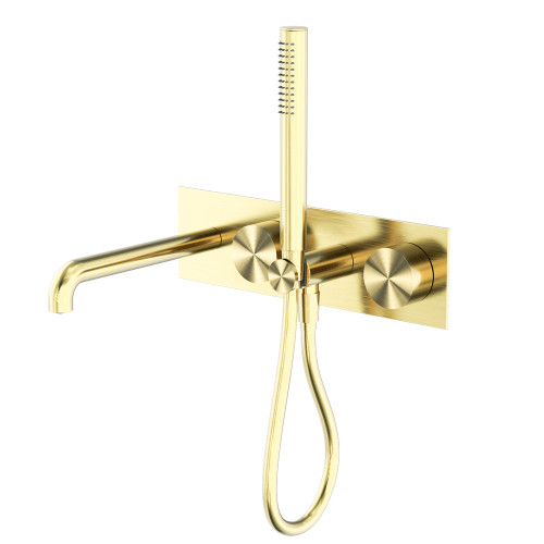 Kara Progressive Shower System With Spout 250mm Brushed Gold [297260]