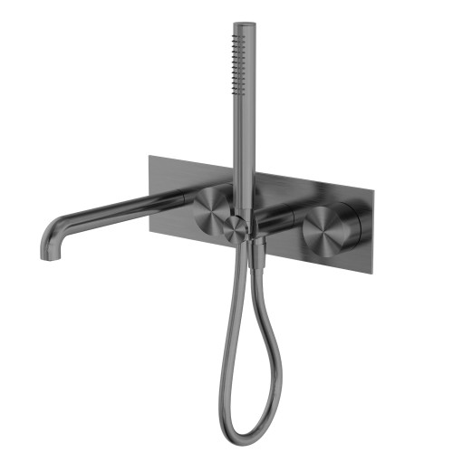 Kara Progressive Shower System With Spout 250mm Gun Metal [297143]