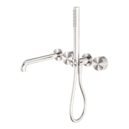 Kara Progressive Shower System Separate Plate With Spout 230mm Brushed Nickel [297165]