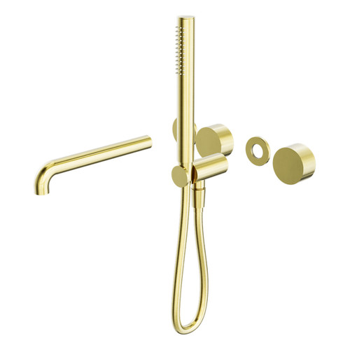 Kara Progressive Shower System Separate Plate With Spout 230mm Trim Kits Only Brushed Gold [297176]