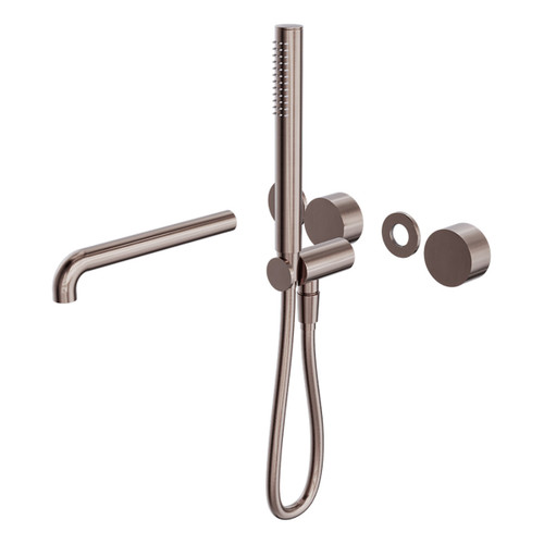 Kara Progressive Shower System Separate Plate With Spout 230mm Trim Kits Only Brushed Bronze [297179]