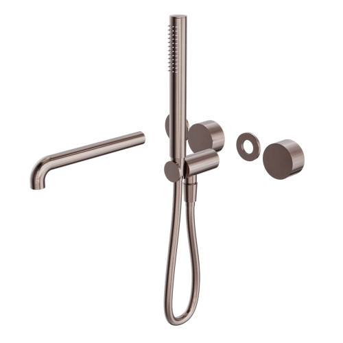 Kara Progressive Shower System Separate Plate With Spout 230mm Trim Kits Only Brushed Bronze [297179]