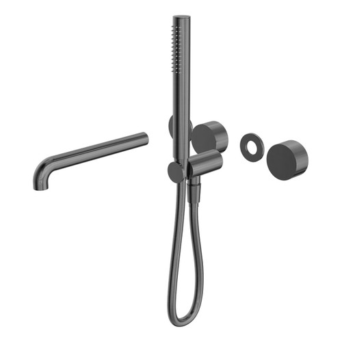 Kara Progressive Shower System Separate Plate With Spout 230mm Trim Kits Only Gun Metal [297182]