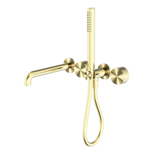 Kara Progressive Shower System Separate Plate With Spout 250mm Brushed Gold [297295]