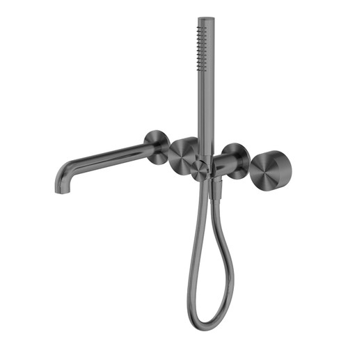 Kara Progressive Shower System Separate Plate With Spout 250mm Gun Metal [297299]