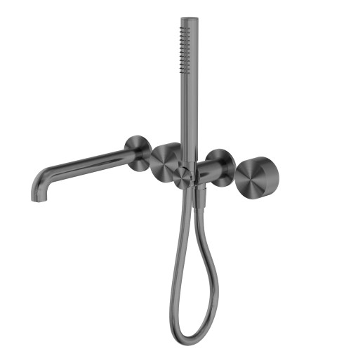 Kara Progressive Shower System Separate Plate With Spout 250mm Gun Metal [297299]