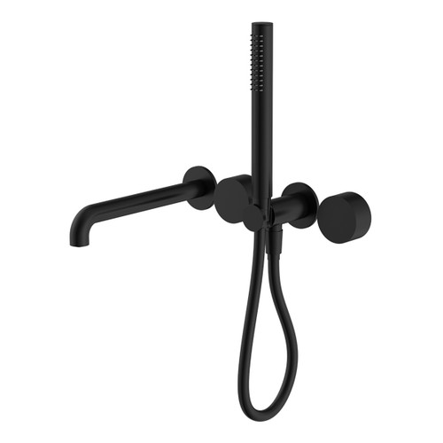 Kara Progressive Shower System Separate Plate With Spout 250mm Matte Black [297193]