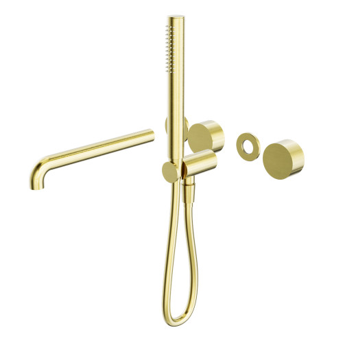 Kara Progressive Shower System Separate Plate With Spout 250mm Trim Kits Only Brushed Gold [297301]