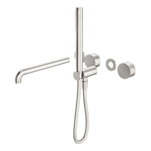 Kara Progressive Shower System Separate Plate With Spout 250mm Trim Kits Only Brushed Nickel [297297]
