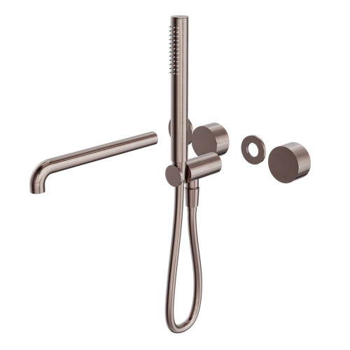 Kara Progressive Shower System Separate Plate With Spout 250mm Trim Kits Only Brushed Bronze [297309]