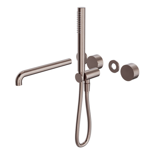 Kara Progressive Shower System Separate Plate With Spout 250mm Trim Kits Only Brushed Bronze [297309]