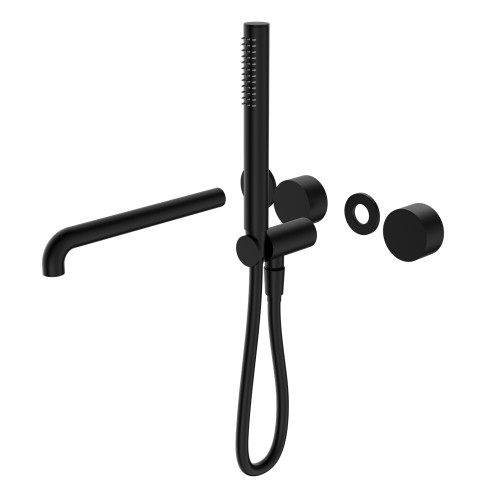 Kara Progressive Shower System Separate Plate With Spout 250mm Trim Kits Only Matte Black [297191]