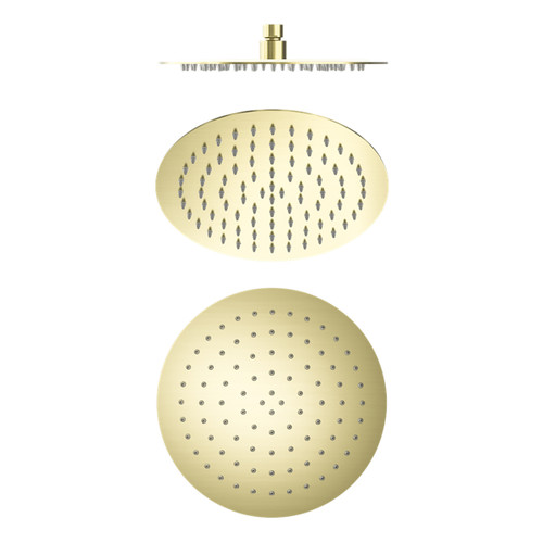 250mm Round Stainless Steel Shower Head 4 Star Rating Brushed Gold [297202]