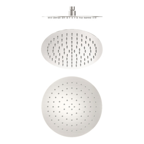 250mm Round Stainless Steel Shower Head 4 Star Rating Brushed Nickel [297197]